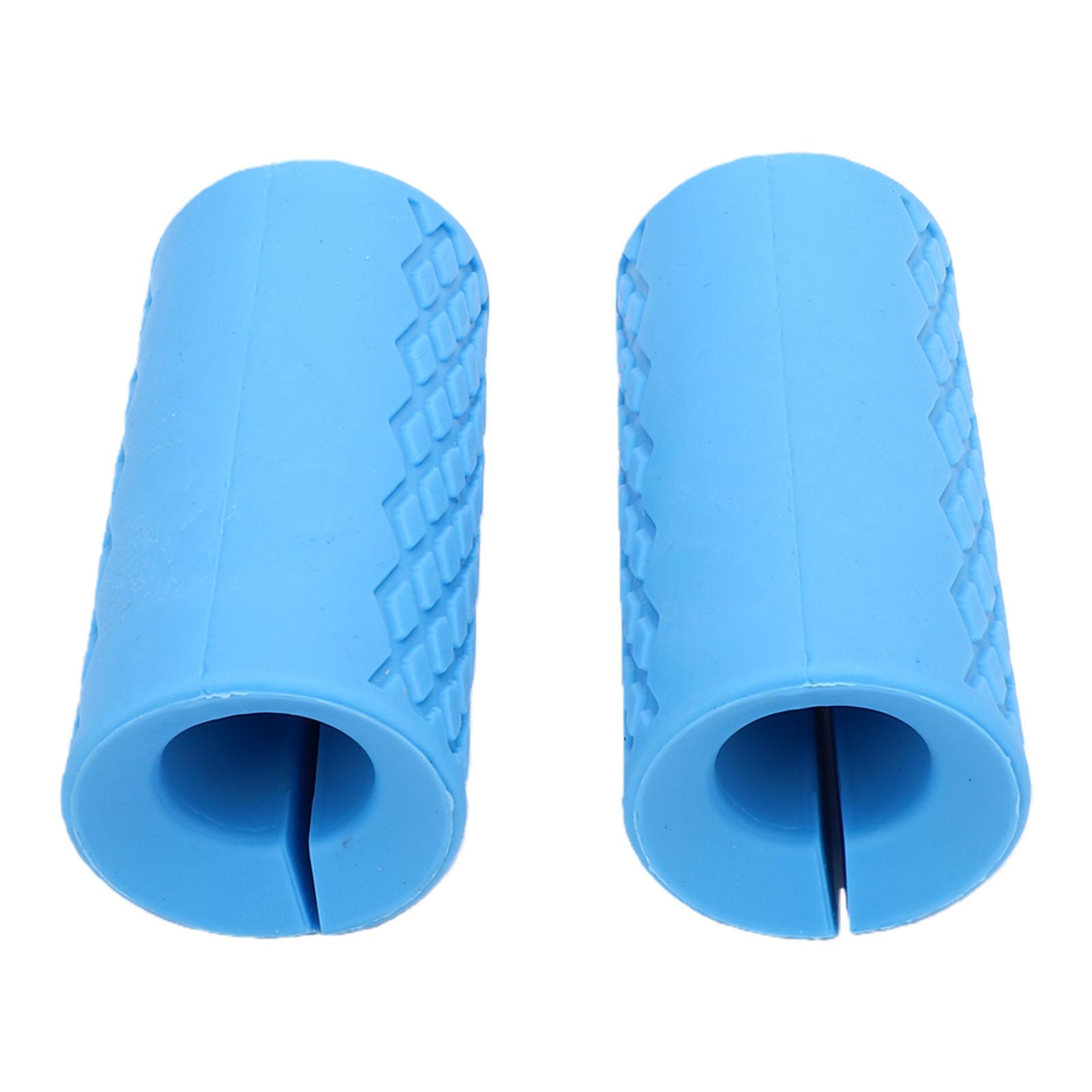 2PCS Barbell Grips Silicone   Thick Prevent Slip Dumbbell Grip for Gym Weightlifting Black