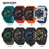 Sanda Dual Display Waterproof Sports Watch: Trendy & Unique Design