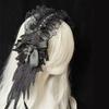 Elegant Lace Trim Headband With Angelic Wing Anime Hairhoop Hair Decoration For Special Occasion Masquerade Headpiece