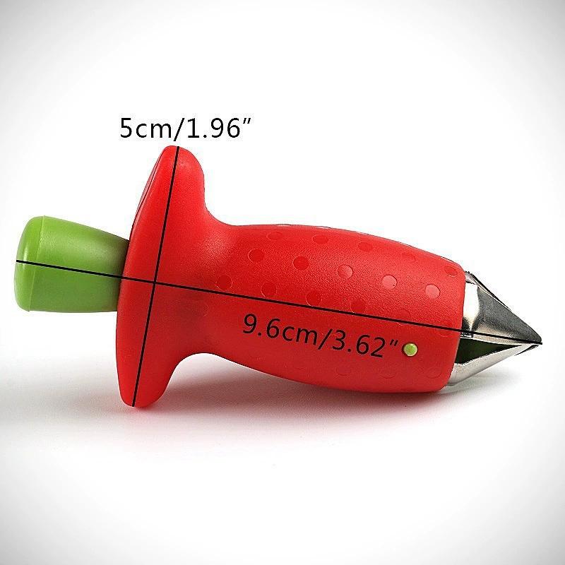 1pc Strawberry Huller Tool Easy To Use Stainless Steel Corer with Red Handle for Effortless Kitchen Prep, Removes Stems from Fresh Strberries