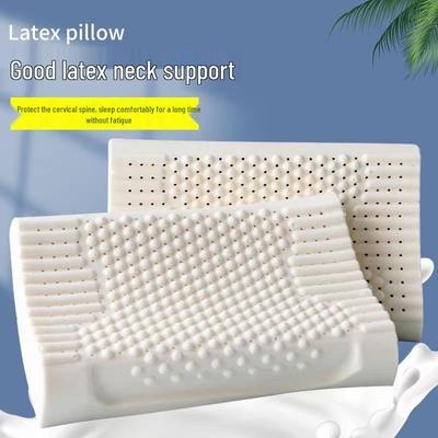 Thailand Natural Latex Health Pillow - Memory Foam Core, High Rebound, Non-Collapsing, Super Soft Cotton Cover.
