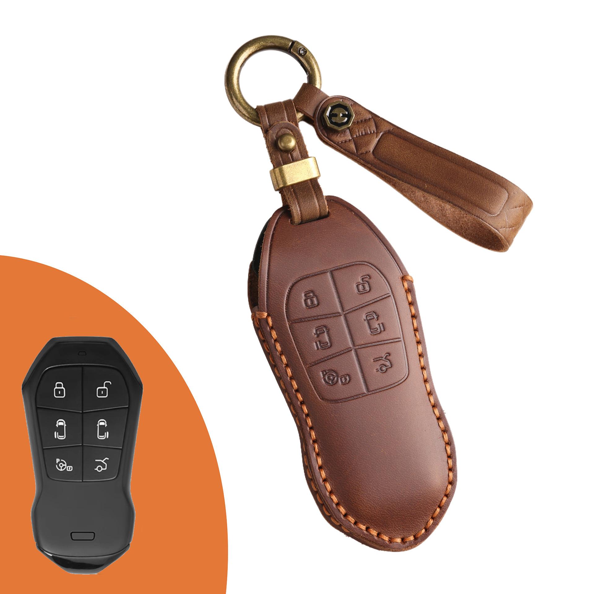 

Посвящается комплекту ключей Xiaopeng x9 2024 Xiaopeng P5 модификация автомобиля кожаный защитный чехол для пульта дистанционного управления пряжка личность