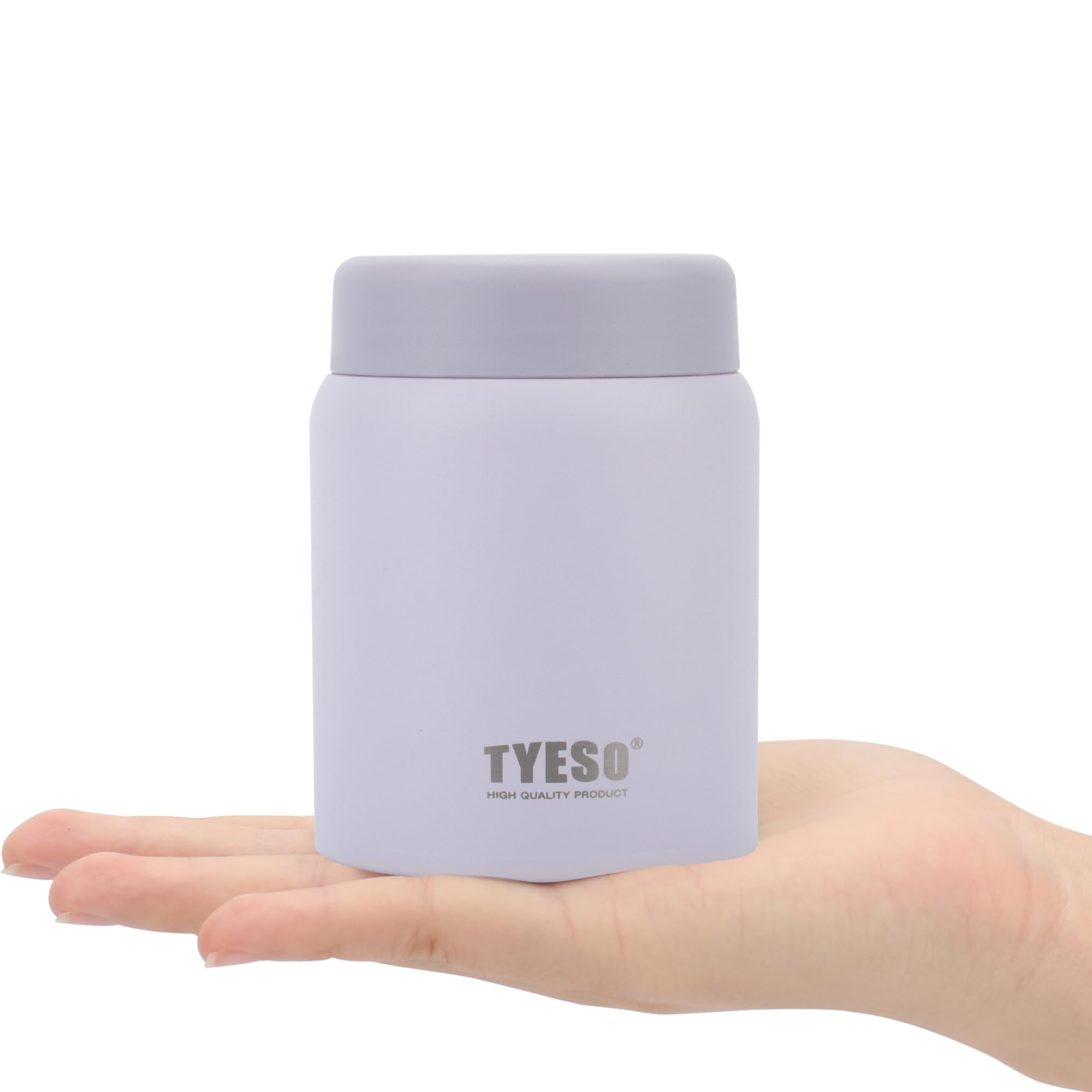 

TYESO Суповая вакуумная термокружка, сохраняет тепло или холод, из нержавеющей стали, идеально подходит для мисо и других блюд, Банка, 220 мл, Маленькая, Термоизолированная, Холодная, Легкая, Компактная, Помещается в ладонь, Стальная, фиолетовый