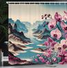 Bohemian Aesthetic Shower Curtain Bold Exotic Fabric Bathroom Decorative Shower Curtain with Hook, 180x180cm