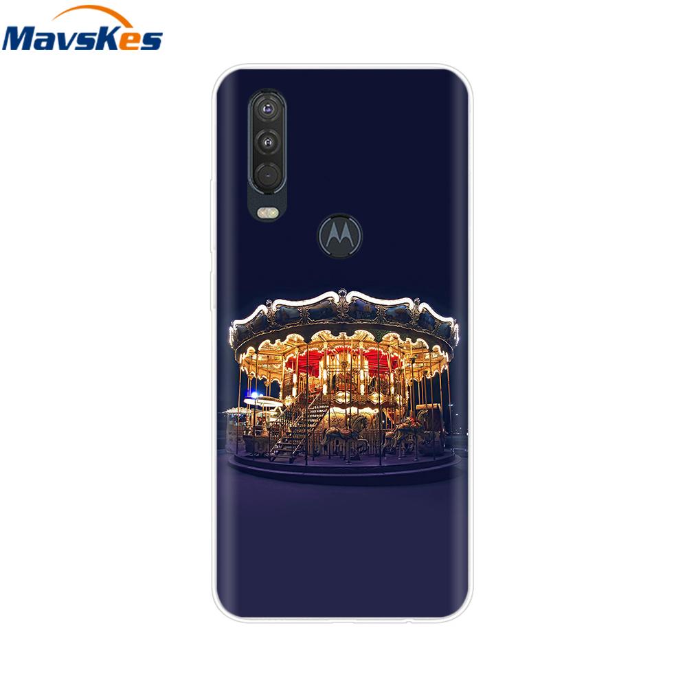 

Для Moto One Action Чохол М який ТПУ Силіконовий Задній Чохол Для Motorola Moto One Vision OneAction Чохол для Телефона Захисний Модний Coque Moto One Action
