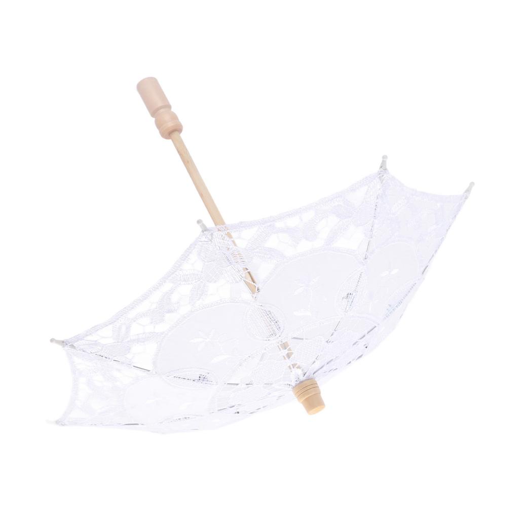 Mini Lace Umbrella Wedding Bridal Parasol Umbrella for Girl Party Decor Dancing Photography PropWhite