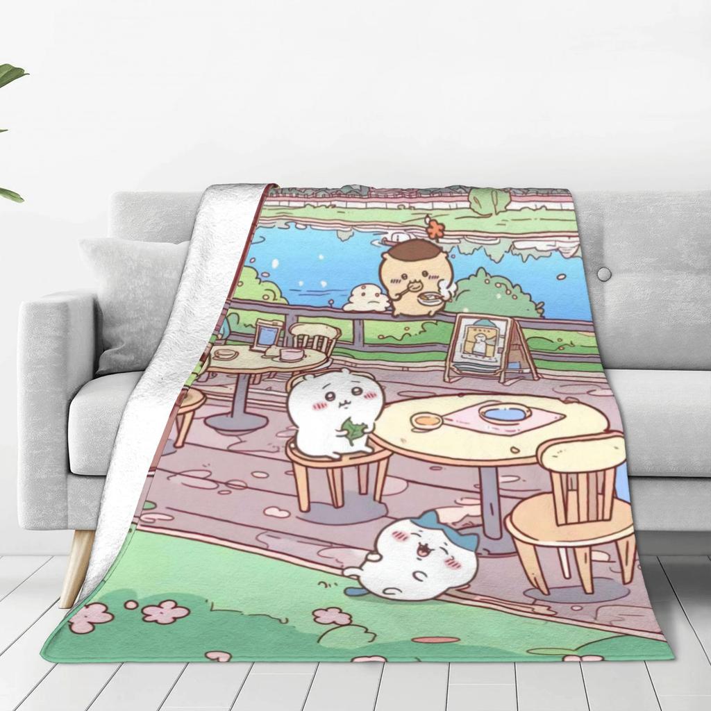 Chiikawa Swimming Blanket Quality Soft Warm  Throw Blanket Spring Children Living Room Novelty Bedspread