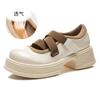Leather Mary Jane shoes women's shoes 2025 spring new thick heel Velcro single shoes women's casual fashion loafers women's