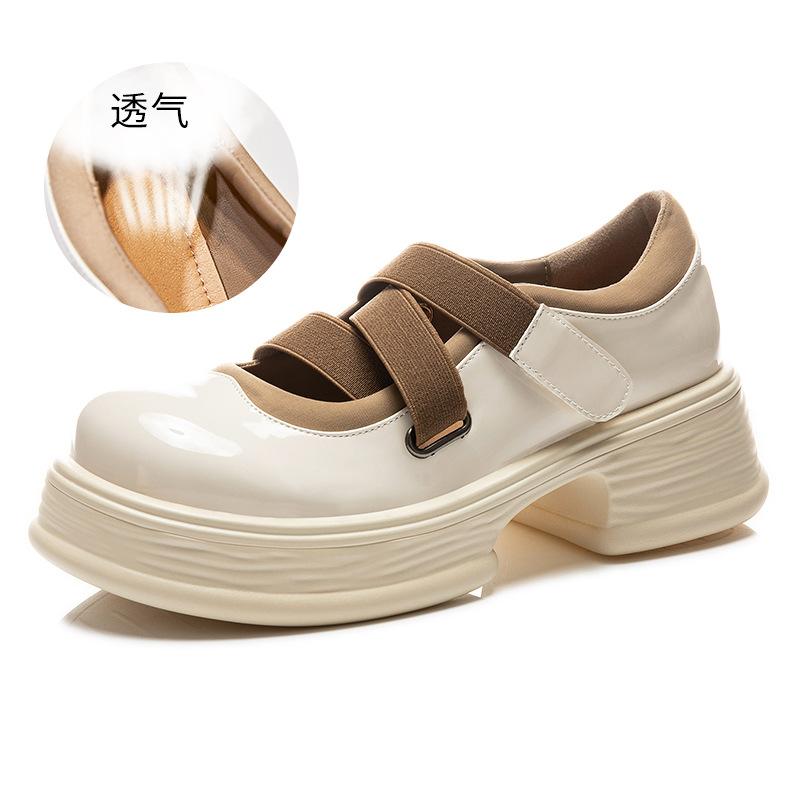 

Туфли Мэри Джейн женские туфли 2025 весна новые толстый каблук липучка одинарные туфли женские повседневные модные лоферы женские 40