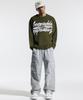 CREAM SODA LAB Big Graphic Jacquard Knit Sweatshirt Khaki
