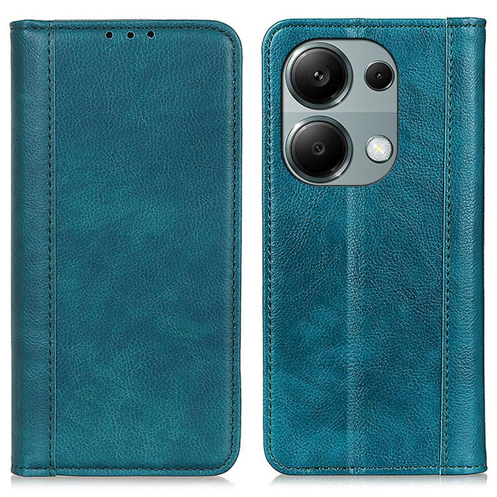 

Для Xiaomi Redmi Note 13 4G Защитный чехол из разделенной кожи с текстурой личи A