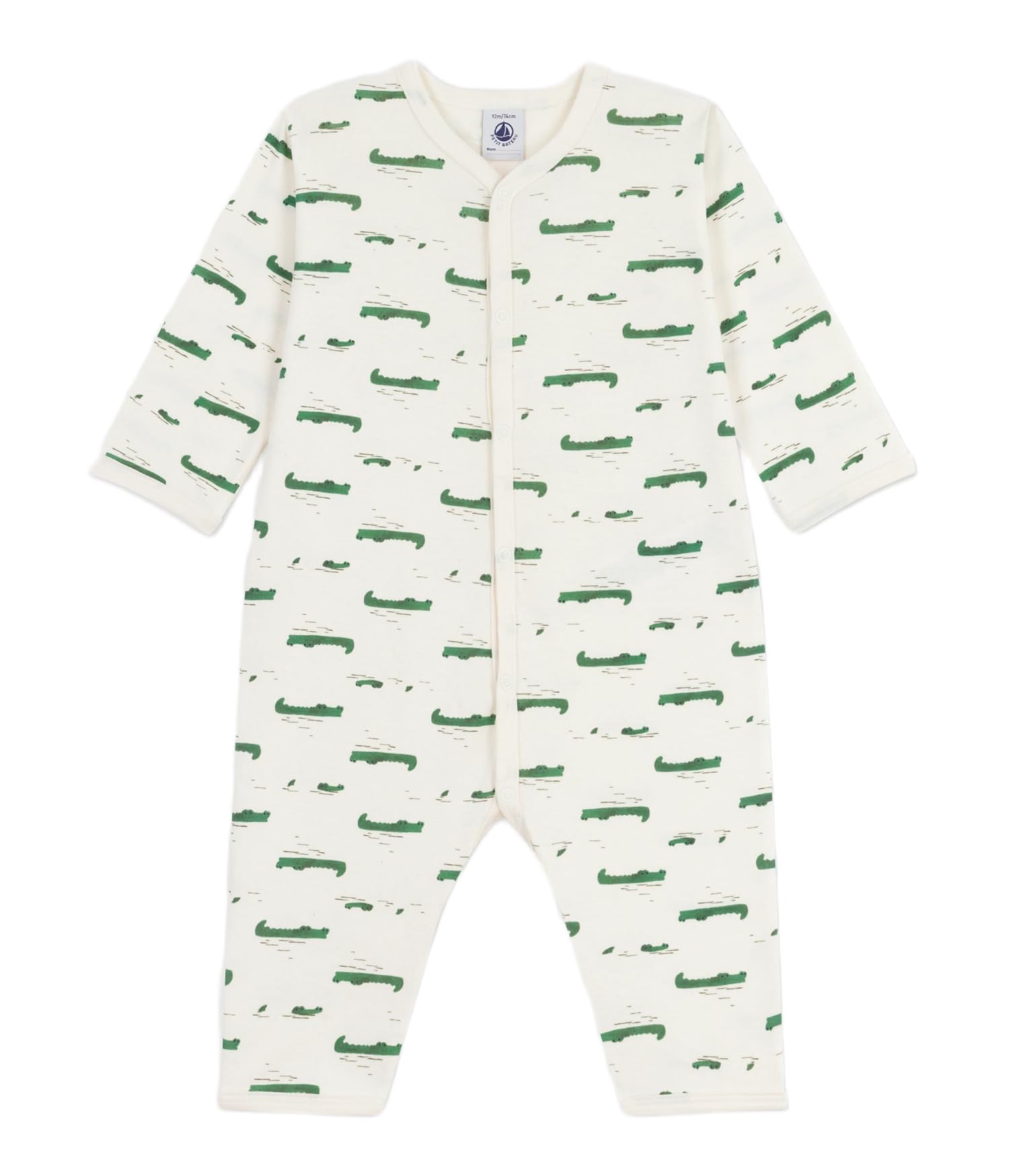 

Petit Bateau Footless Romper 12 74cm A0E83, Off-White/Multicolor, Months,
