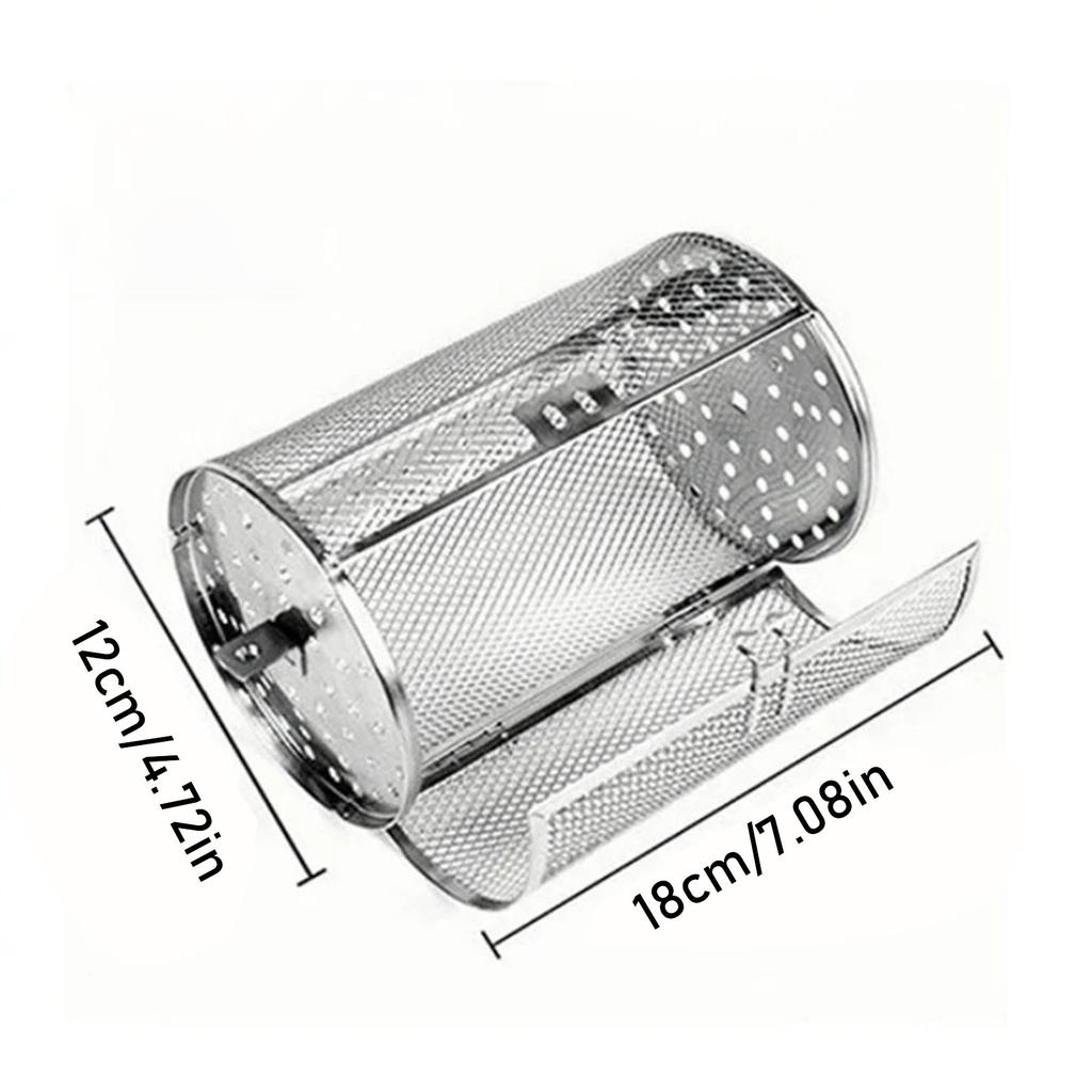 Stainless Stee Rotating Roasting Cage Grilling Accessories Air Fryer Barbecue Wear-resistant Rolling Basket Stainless Steel BBQ