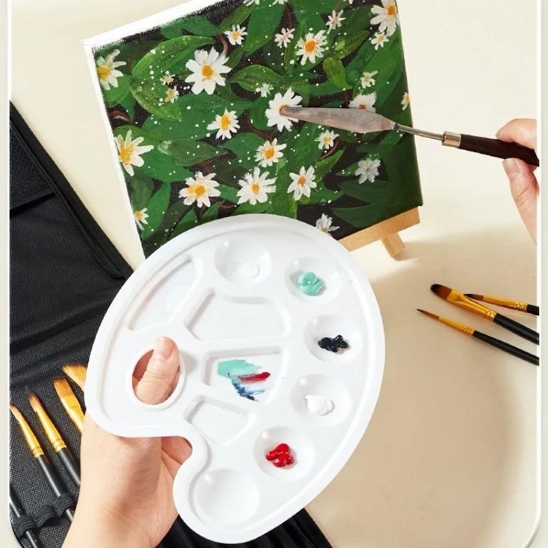 15pcs Nylon Paint Brush Set Portable Pen Curtain Canvas Bag Easy Carry for Acrylic Gouache Watercolor Oil Painting Color Mixing