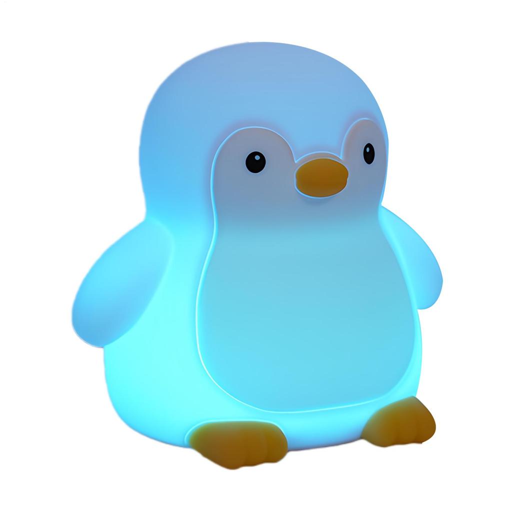 Silicone Penguin Patting Night Light Colorful RGB Touch Atmosphere Light 1200mAh Capacity Charging Light For Home Bedroom