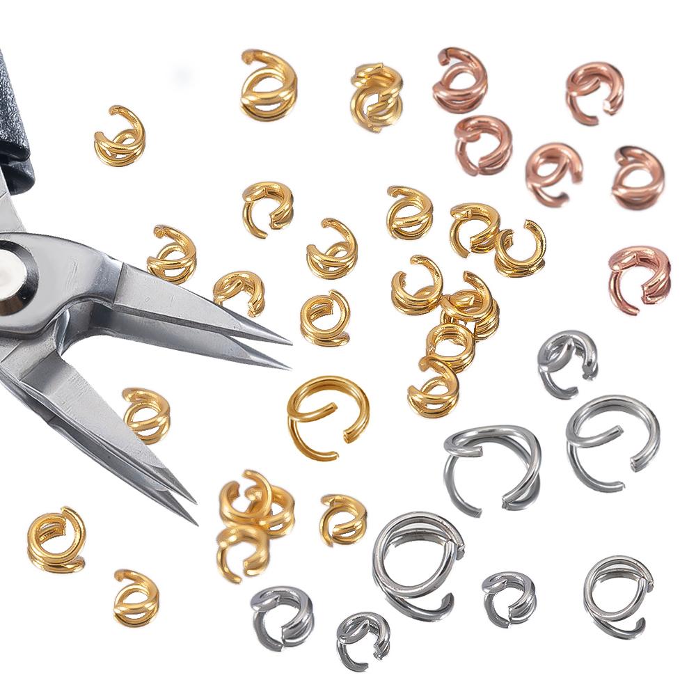 200 Stück 100 Stück Edelstahl Biegeringe 3-10 mm Offene Sprengringe Halskette Armband Goldfarbe Verbinder für DIY Schmuckherstellung