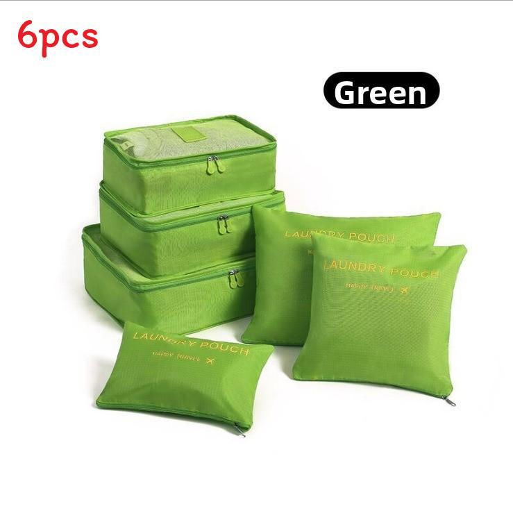 Travel Storage Bags Sixpiece Cubic Set With Multipurpose Compartments For Suitcase Organization