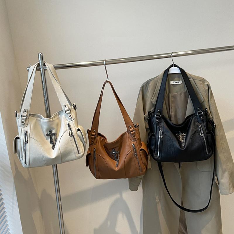Y2K Daily Commuting Large Capacity Tote Hand Bags Soft Pu Leather Shoulder Bags for Women Quality Crossbody Bags AVE