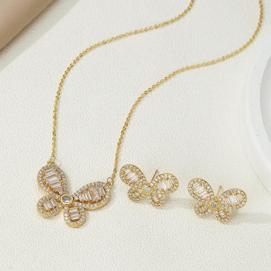 Butterfly Necklace Jewelry Ins Light Luxury Niche Design Zircon Pendant Collarbone Chain Women's Gift Box