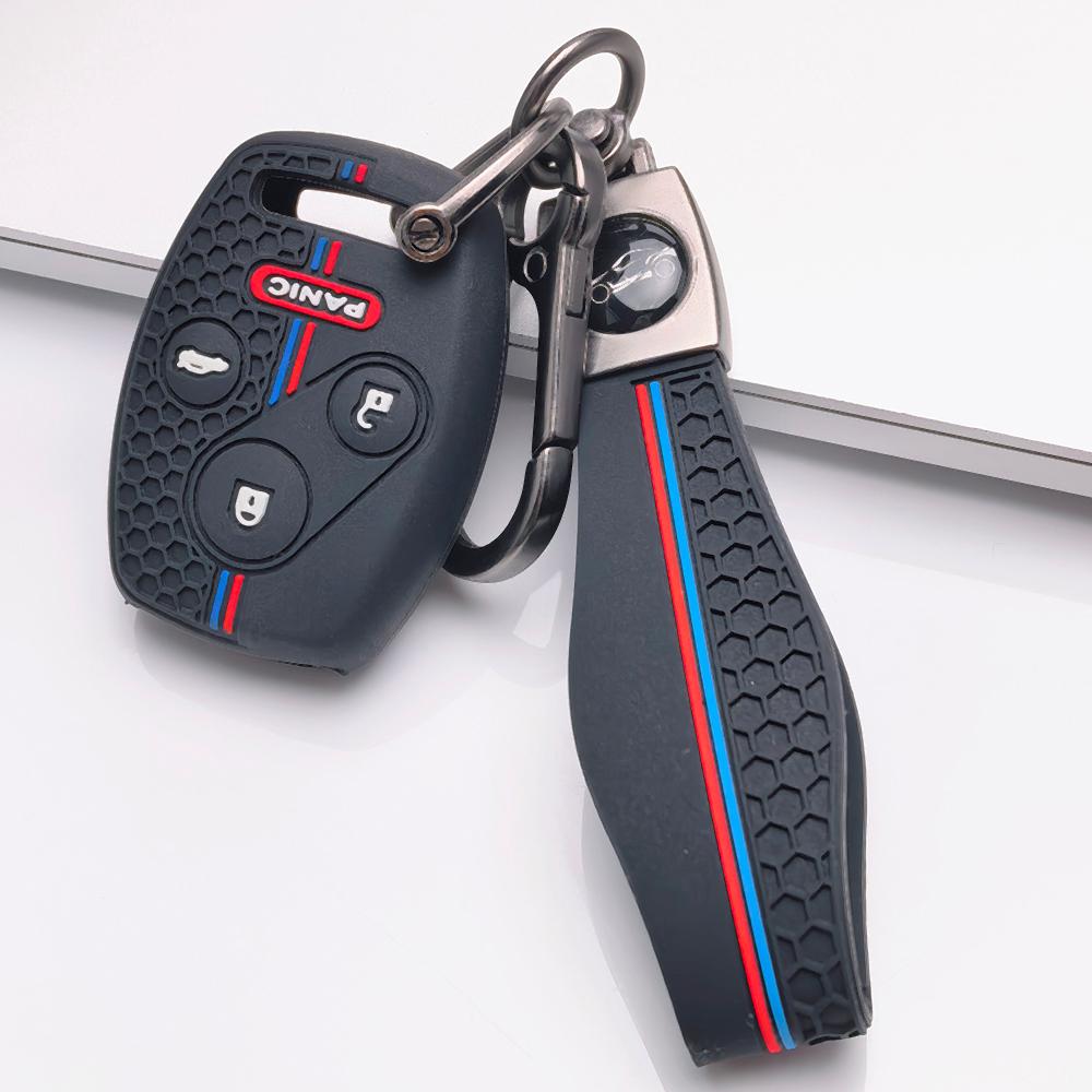Key Fob Cover for Honda Accord Civic CR V CR Z with Keychain Anti-Scratch Surface Shockproof Structure Soft Grip Texture Easy Install