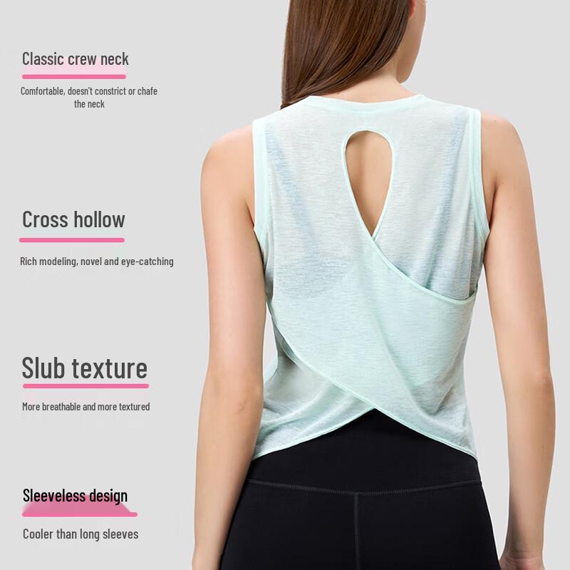 Slub Yarn Summer Yoga Sleeveless Sports Top