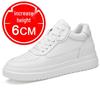 2024 Men's 10CM Height Increasing White Casual Skate Sports Shoes