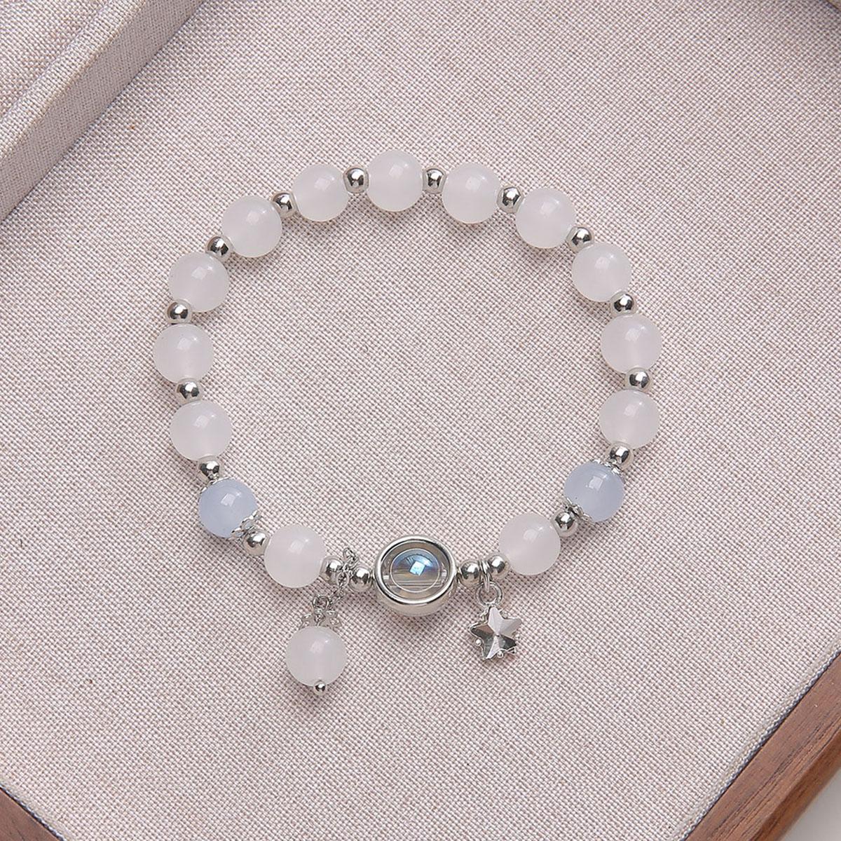 

Стеклянный браслет с кошачьим глазом и камнями, ювелирные изделия, аксессуары Star