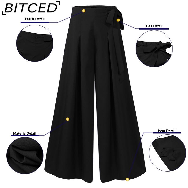 BITCED Women's Fashion Casual Solid Color Print Pants & Capris
