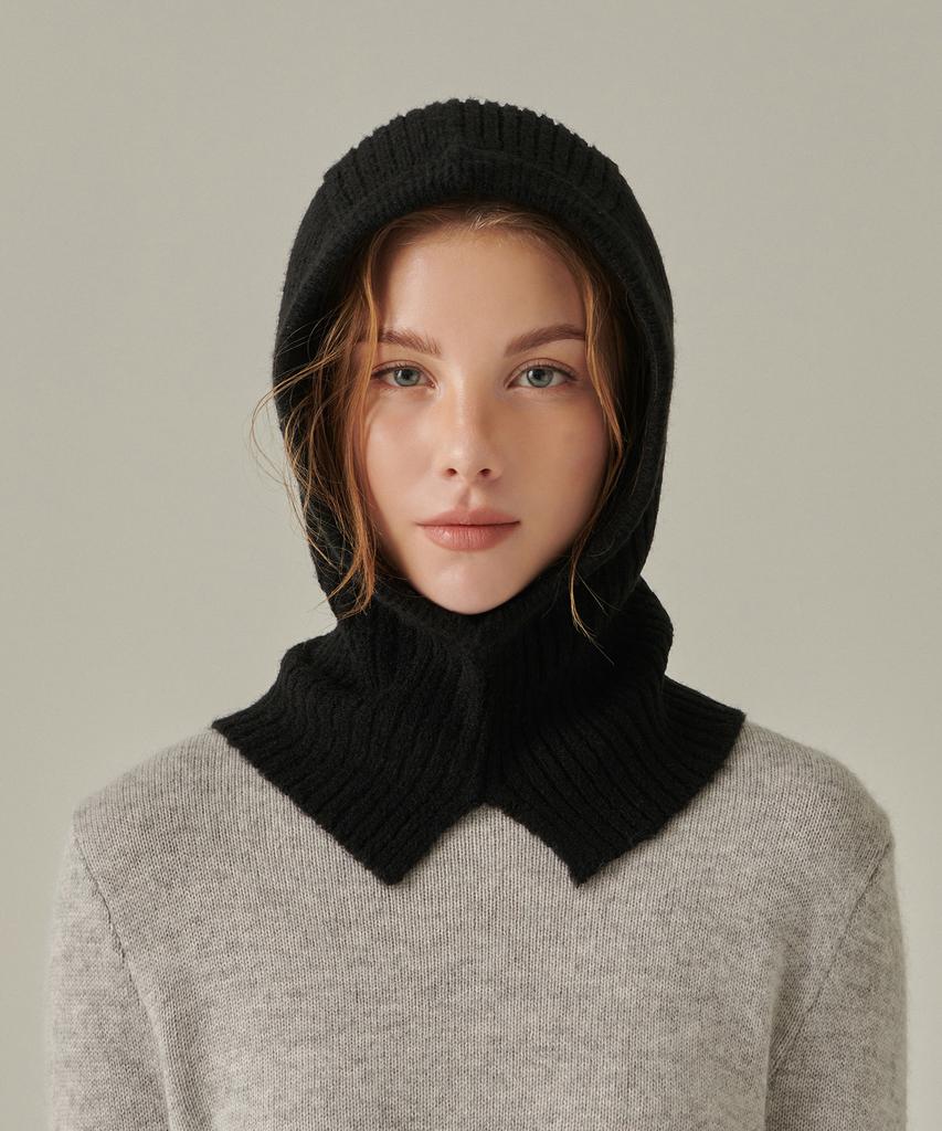 MUSINSA STANDARD WOMAN Women'S Soft Boucle Knit Balaclava [Black]