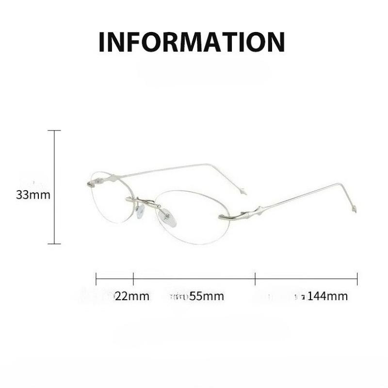 Ultra lekkie modne okulary do czytania fotochromowe z plusowymi mocami Luksusowe bezramkowe owalne okulary anty-niebieskie na prezbiopię