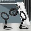 Portable Metal Phone Mount Double Magnetic Surfaces Foldable Design Universal Fit Stand for 4 to 6.7 Inch Smartphones
