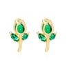 Romantic Tulip Flower Stud Earrings For Women Copper Glass Spring Jewelry