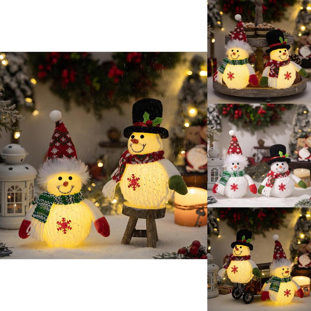 Adorable Light Up Snowman Doll Decoration For Christmas Festive Cheer Gift For Kids