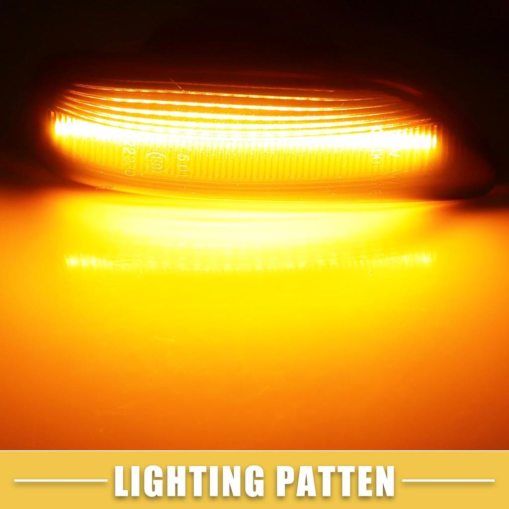 LED Side Marker Light 30722641 Front Driver Passenger Turn Signal Lights Fender Sidemarker Lamps for Volvo S60 Black Lens Amber LED Light 1 Pair