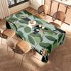 Outdoor Green Leaves TableclothBirds Print Dining Room Decoration Waterproof Non-slip Home Decor Cloth for Kitchen XXL