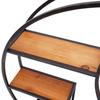 Round Wall Shelf - Divit - 6 Shelves - Diameter 68 Cm - Metal and Wood Structure