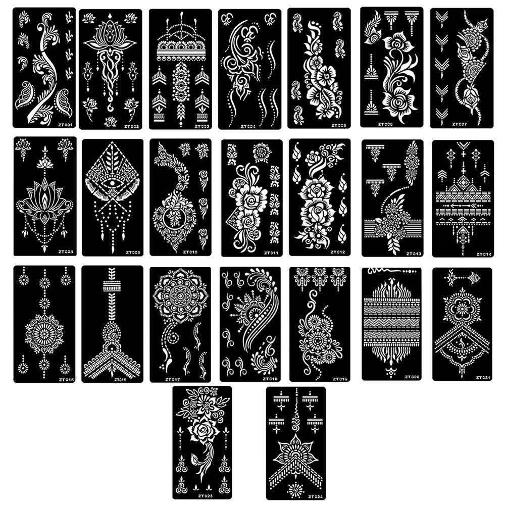 Personalized India Temporary Tattoo Ethnic Style Black Tattoo Decals Arm Foot Tattoos  Women Lady