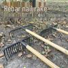 Old-Fashioned Fine-Toothed Stone and Clamming Rake Set for Raking Grass, Leaves, and Leveling Soil