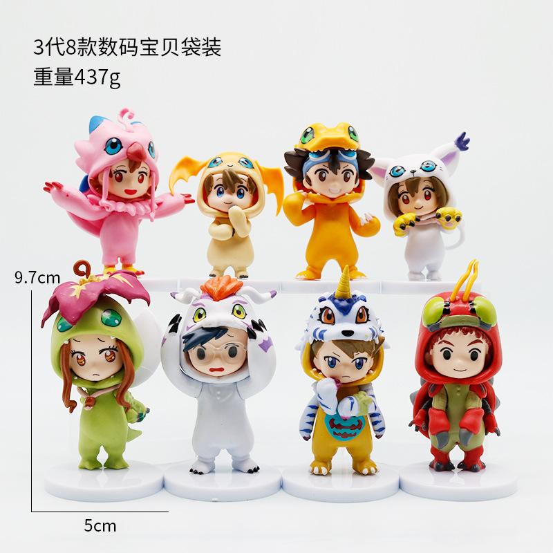 Tall Superior Quality 6-8pcs/set Anime Digital Monster Digimon Cosplay Adorable PVC Collection Action Figure Model Playthings Fans Birth Date Gifts