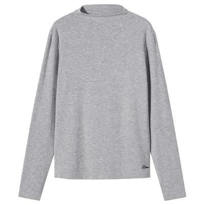 Hotwind Women's Embroidered Semi-High Collar Long Sleeve T-Shirt