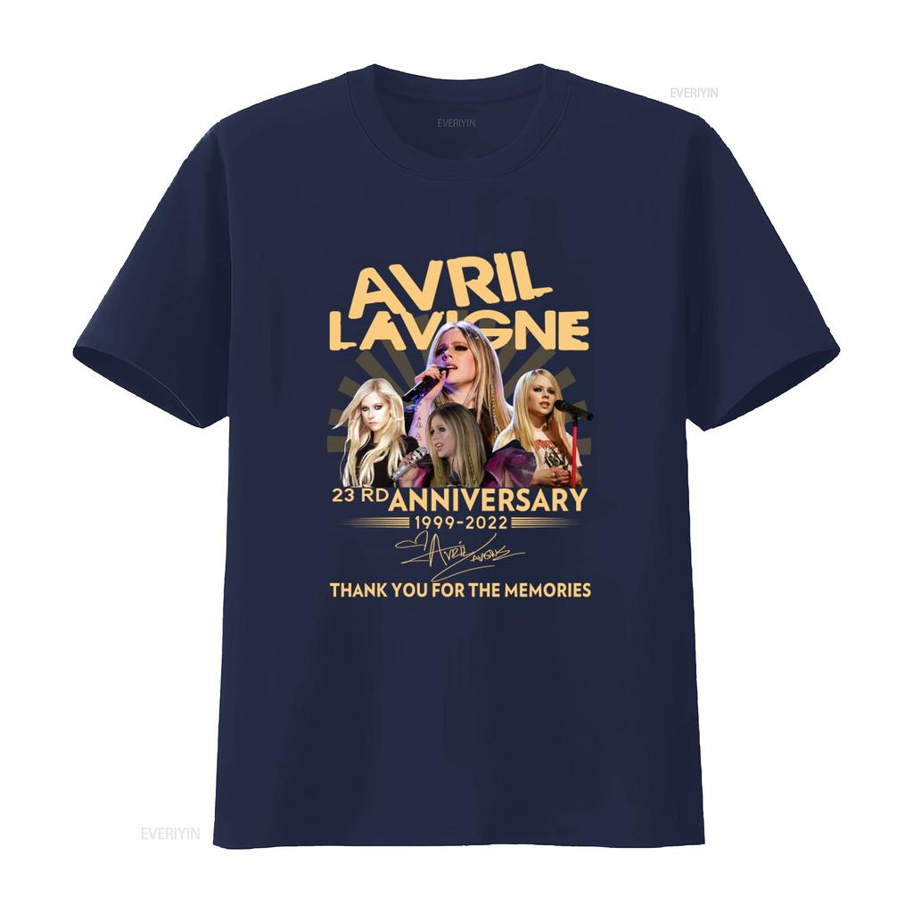 Avril Lavigne 23rd Anniversary 1999 2022 Thank You For The Memories Black T Shirt Full Size vintage Washed homme Stretched