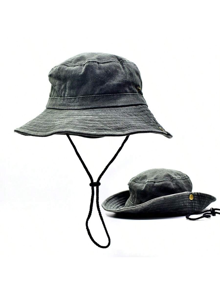 

1PC solid color wide-brimmed Fisherman hat Casual Sports Sun hat Adjustable Fisherman hat Outdoor sports gift