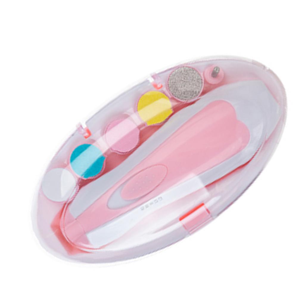 6 in 1 Electronic Baby Nail Clipper File Safe Grinding Heads Nail Trimmer Set for Newborn Manicure