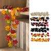 Flexibele Rotan Bladwerk Kunstmatige Herfst Esdoornblad Slingerslinger, 3.3FT Buigbare Herfstrank, Bladeren Rank Plant Decoratie voor Thanksgiving Halloween Binnen