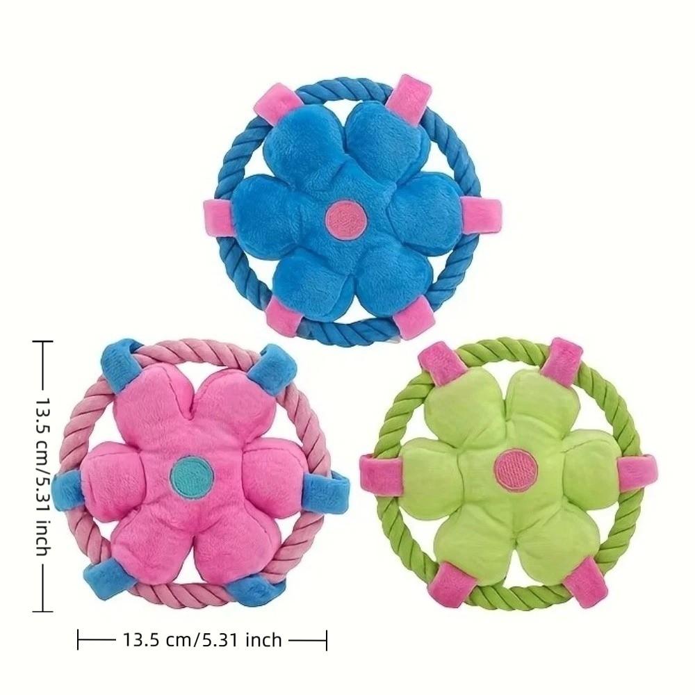 Squeaky Dog Chew Toy Cotton Rope Rope Dog Toy Dog Plate Game Dog Flying Disc Teeth Cleaning