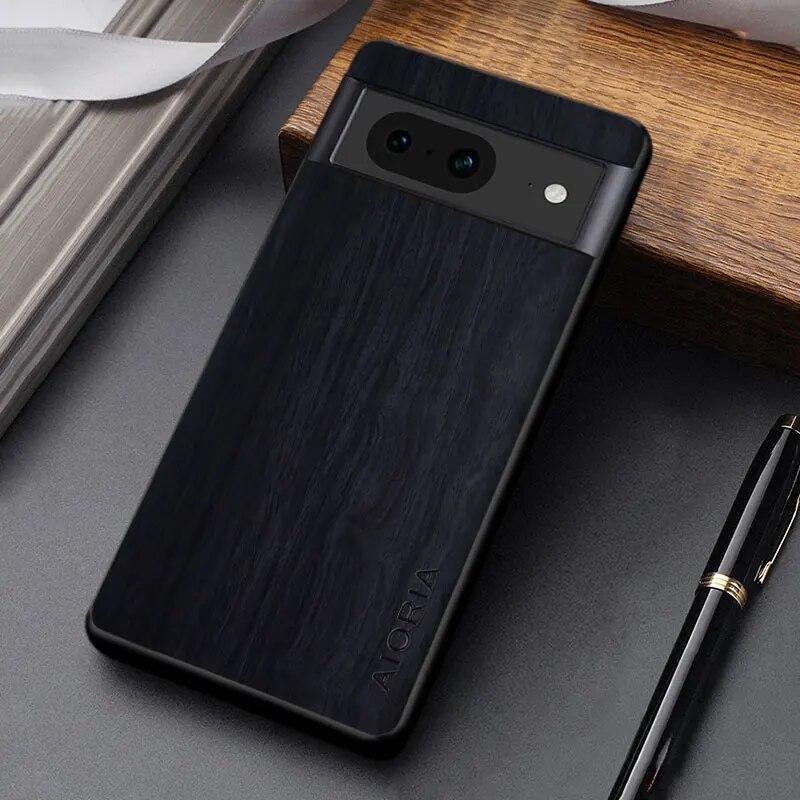 Husa pentru Google Pixel 8 Pro Husa de telefon din piele PU cu model din lemn de bambus de inalta calitate pentru husa Google Pixel 8
