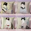Classic Japanese Lady Cushion Cover Short Plush Double-Sided Printing Home Machine Washable In Warm Winter Pillow Case