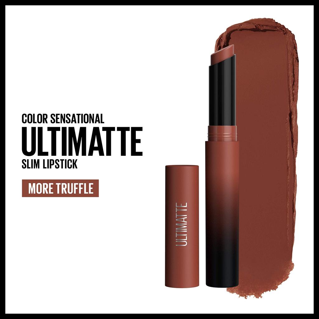Maybelline Color Sensational Ultimatte Lipstick Soft Powder Matte Slim Lipstick More Truffle 0.06 oz.