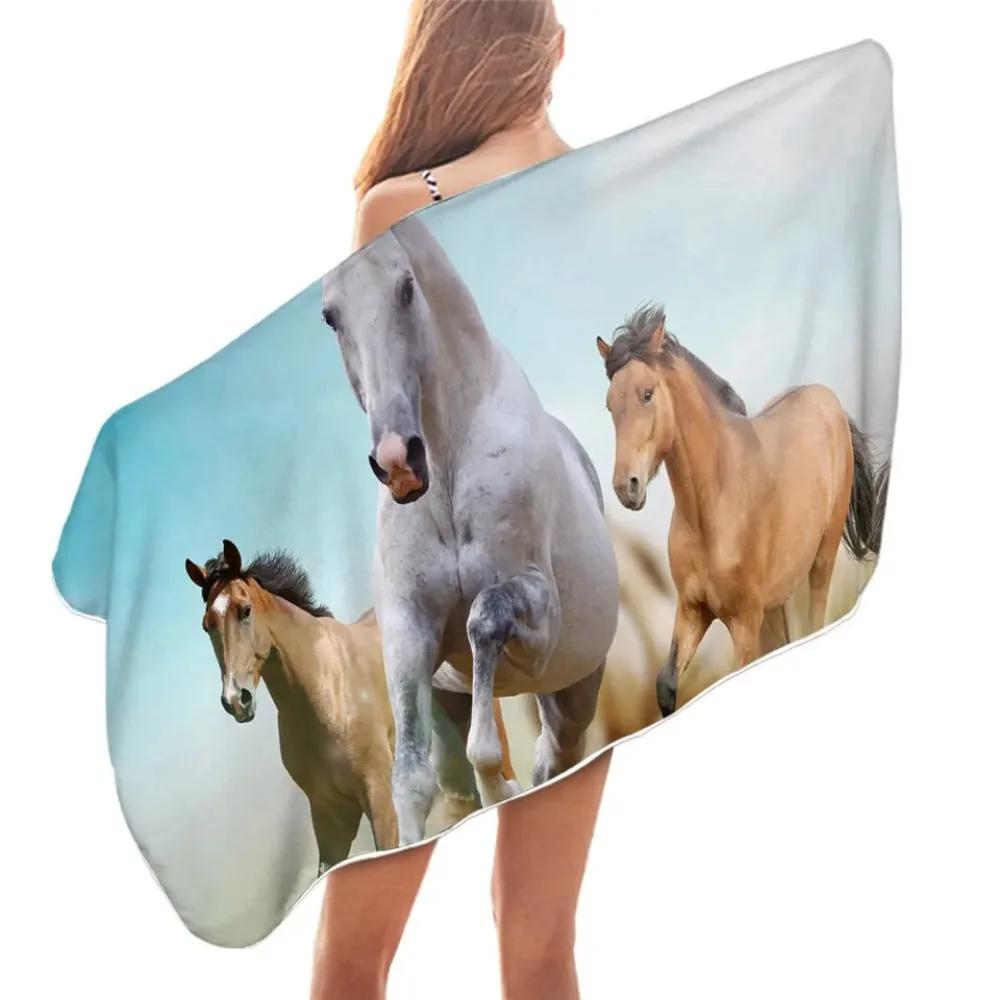 Equestrian Bath Towel England Tradition Horse Riding Microfiber Beach Towel Sports