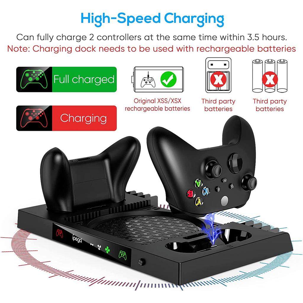 Ulepszona podstawka chłodząca do konsoli Xbox Series X, pionowy dostęp do stacji dokującej do ładowania